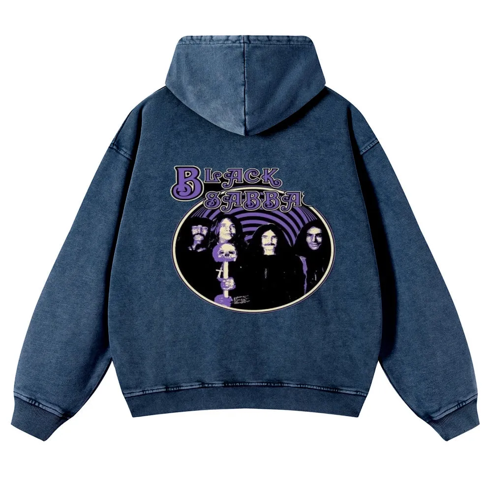Mens Vintage Black Sabbath Rock Band Hoodies