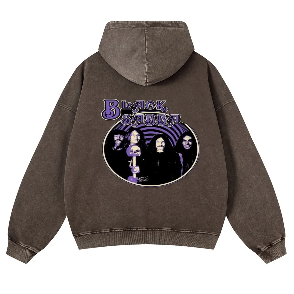 Mens Vintage Black Sabbath Rock Band Hoodies