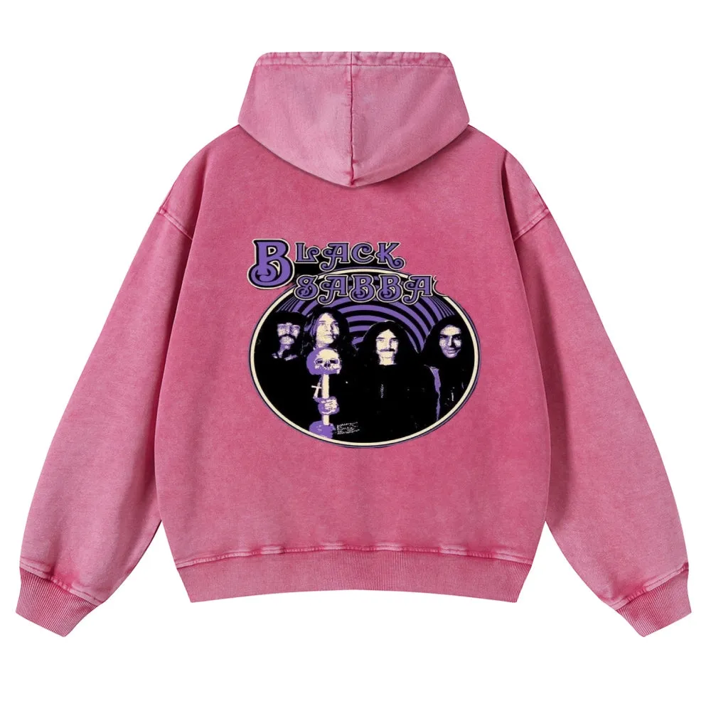 Mens Vintage Black Sabbath Rock Band Hoodies
