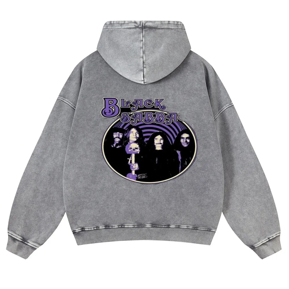 Mens Vintage Black Sabbath Rock Band Hoodies