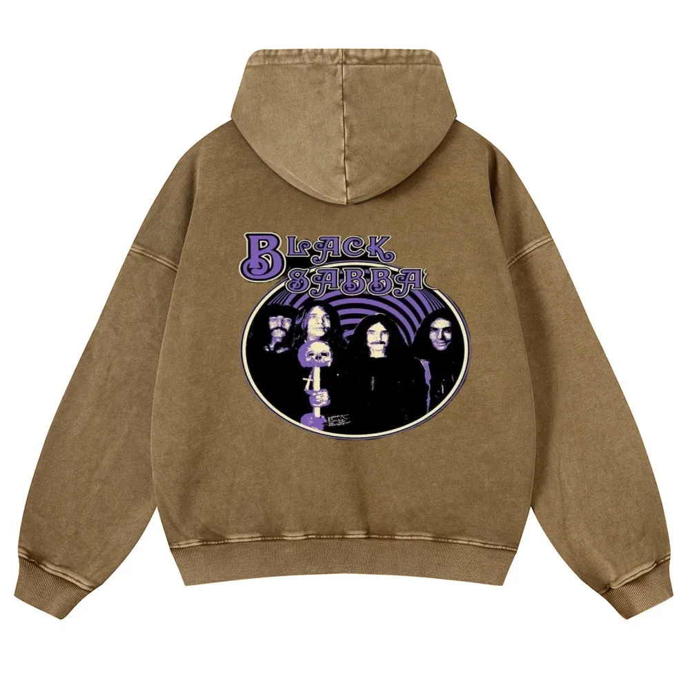 Mens Vintage Black Sabbath Rock Band Hoodies