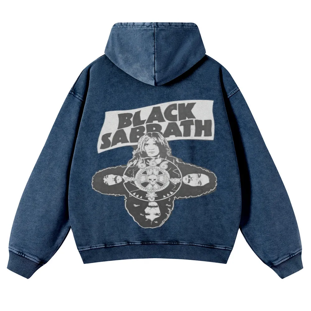 Mens Vintage  Black Sabbath Rock Band Hoodies