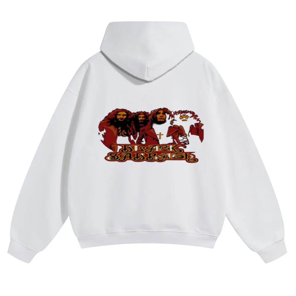 Mens Vintage Black Sabbath Rock Band Hoodies
