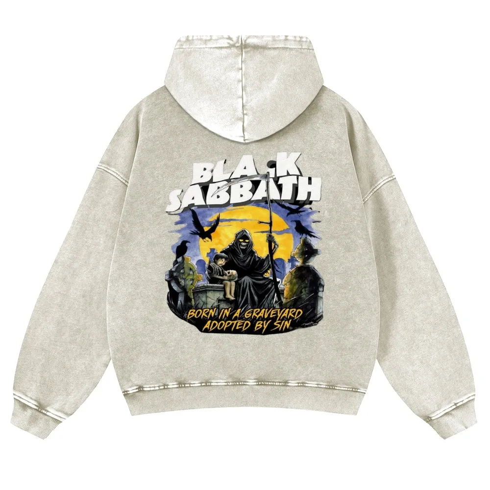 Mens Vintage Black Sabbath Rock Hoodies