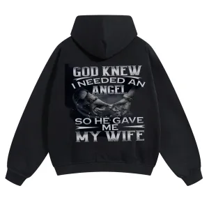 Mens Vintage God Knew I Needed An Angel Hoodies