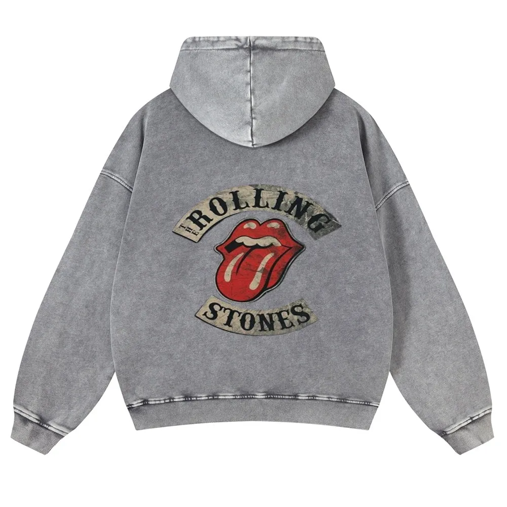 Mens Vintage The Rolling Stones Rock Band Hoodies