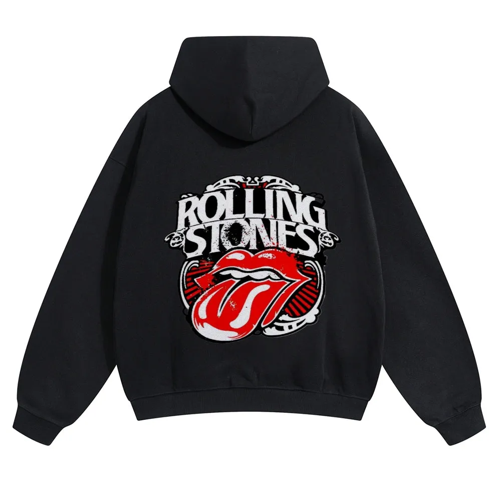 Mens Vintage The Rolling Stones Rock Band Hoodies
