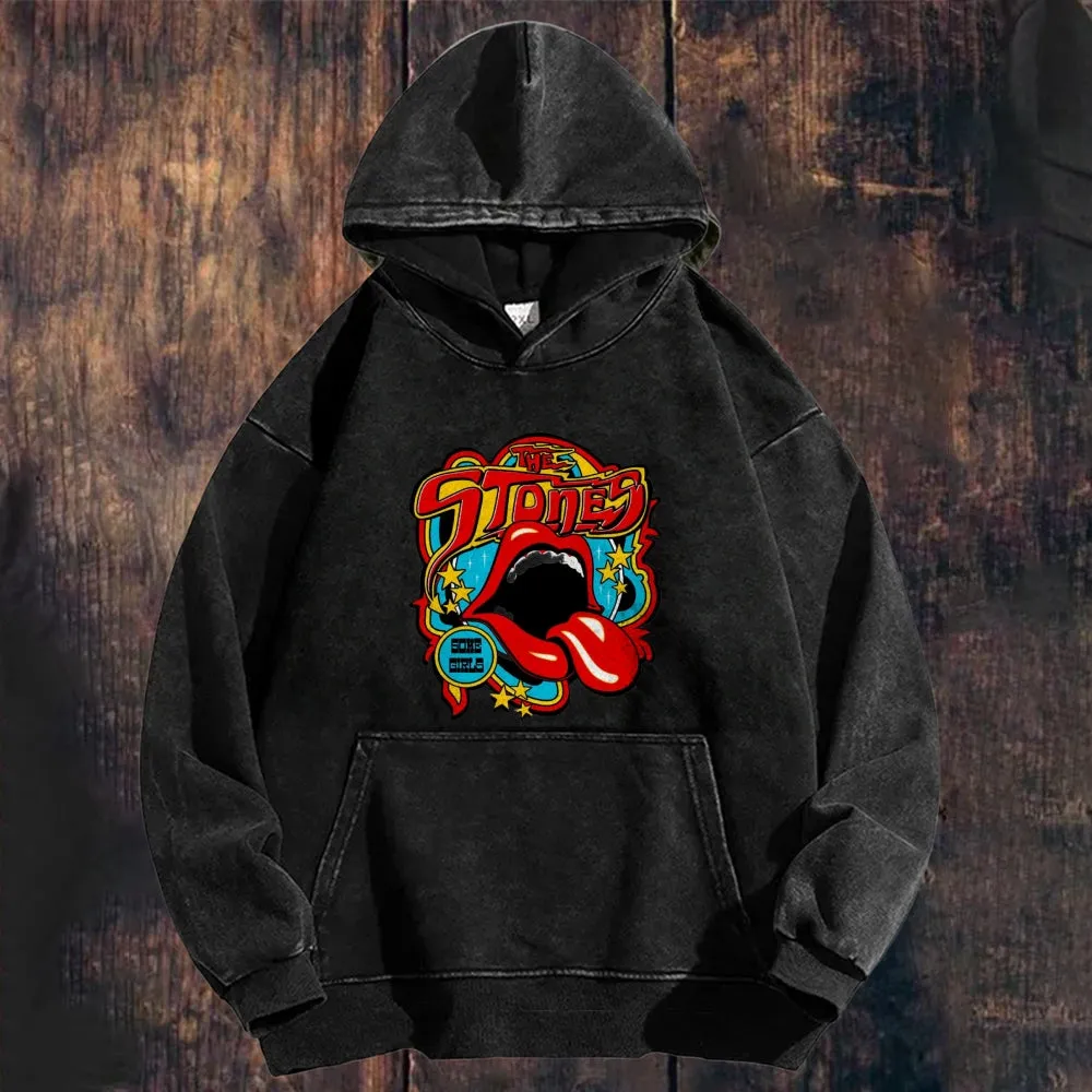 Mens Vintage The Rolling Stones Rock Band Hoodies