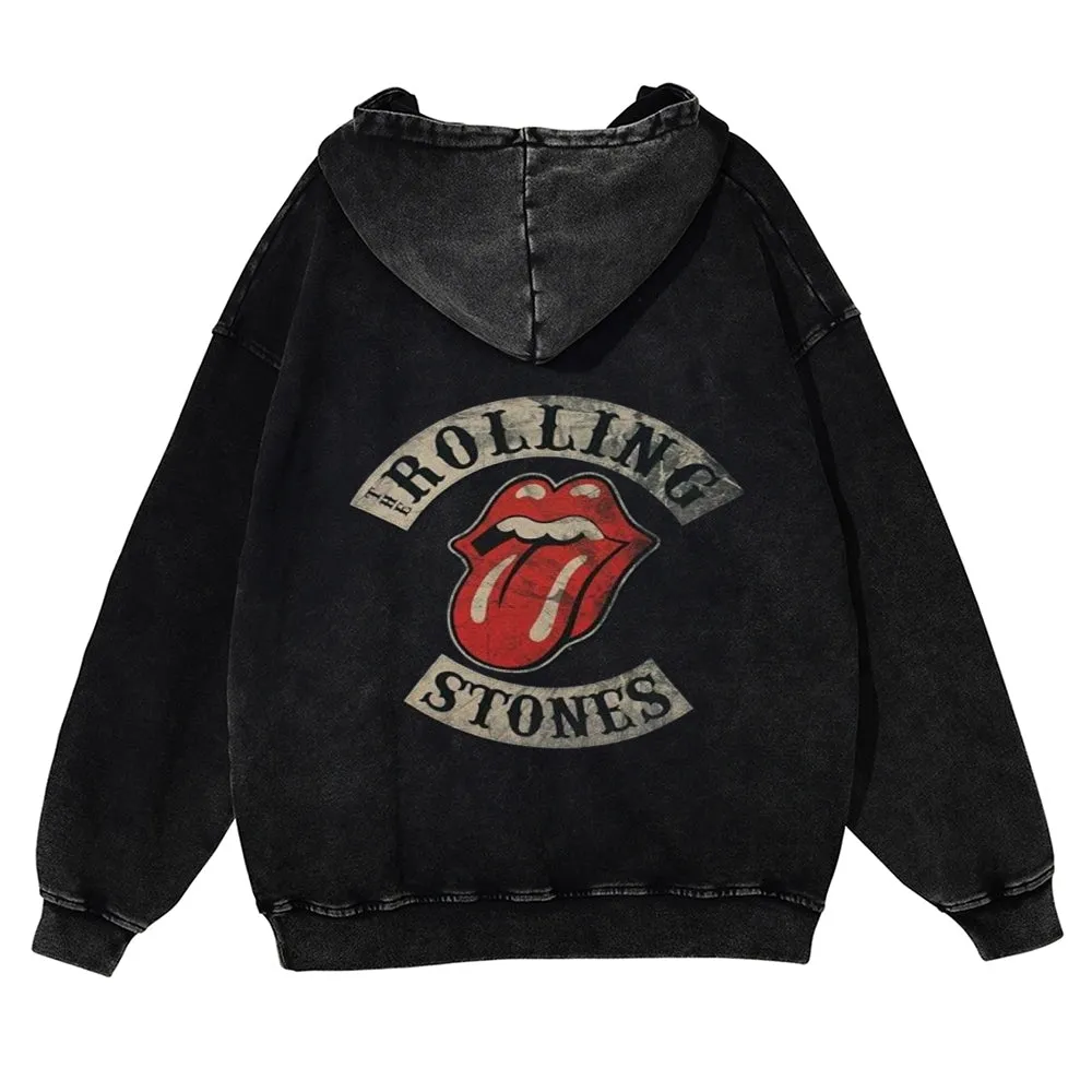 Mens Vintage The Rolling Stones Rock Band Hoodies