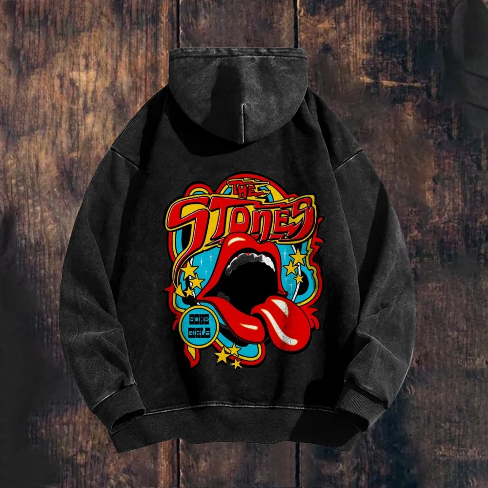 Mens Vintage The Rolling Stones Rock Band Hoodies