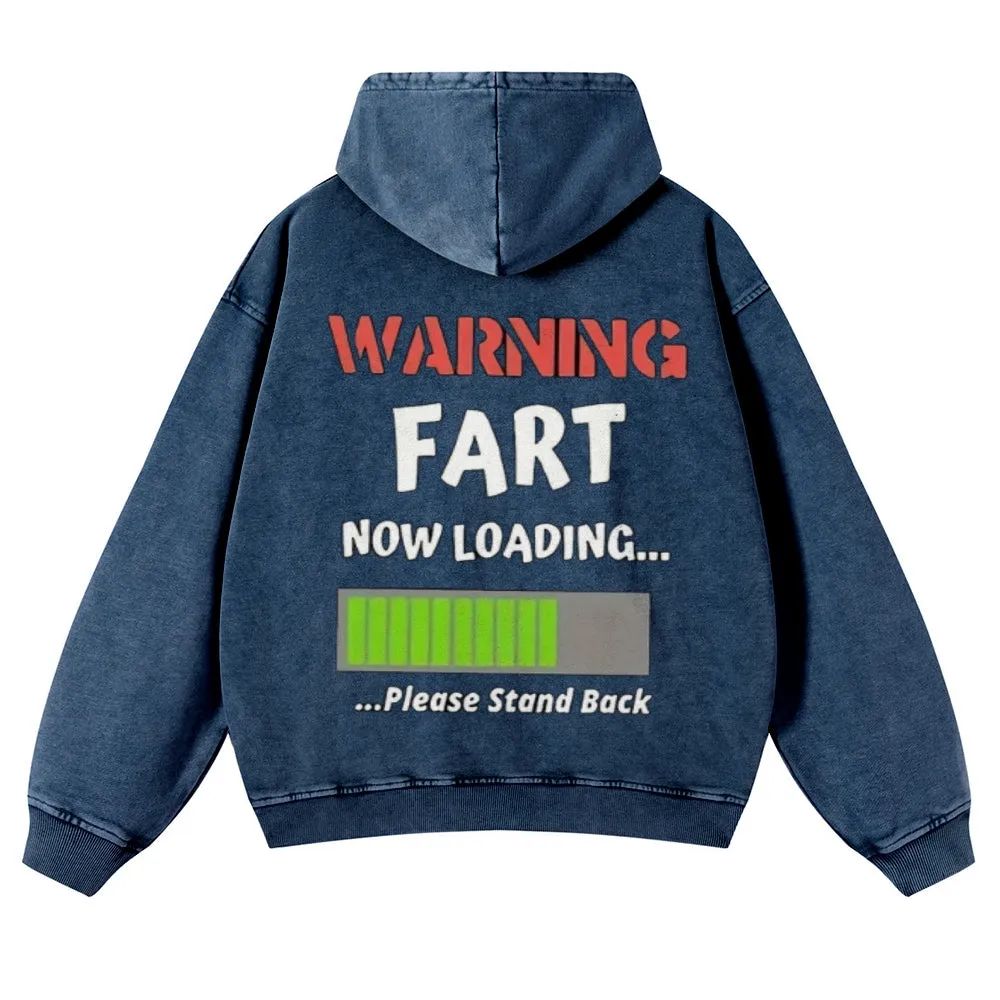 Mens Vintage Warning Fart Now Loading Hoodies