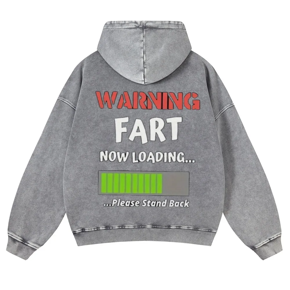 Mens Vintage Warning Fart Now Loading Hoodies