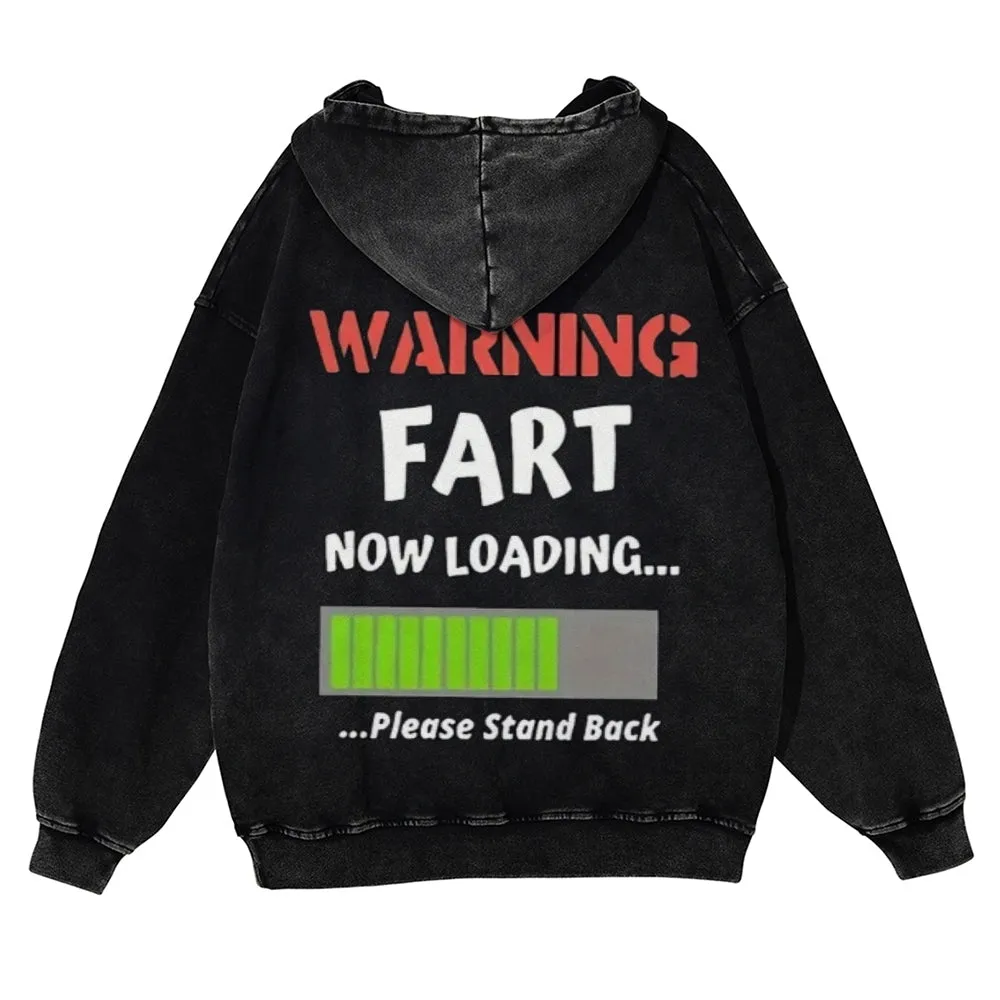 Mens Vintage Warning Fart Now Loading Hoodies