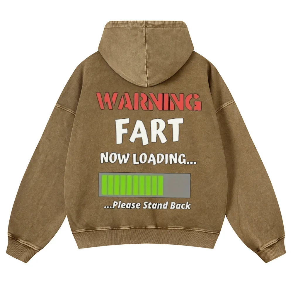 Mens Vintage Warning Fart Now Loading Hoodies