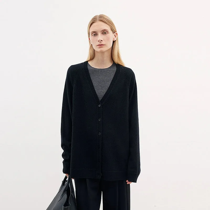 Merino Wool V-Neck Cardigan