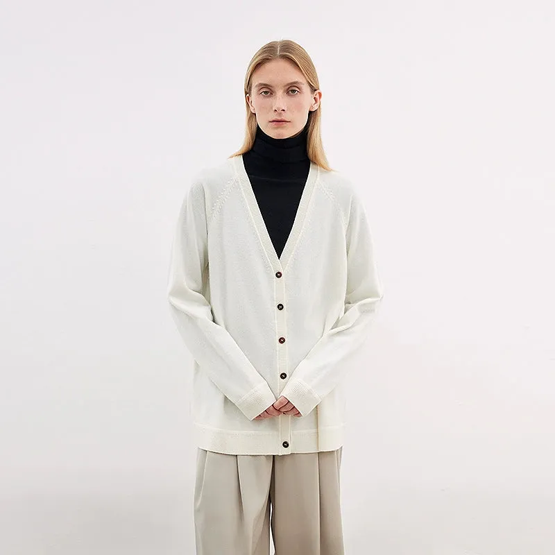 Merino Wool V-Neck Cardigan