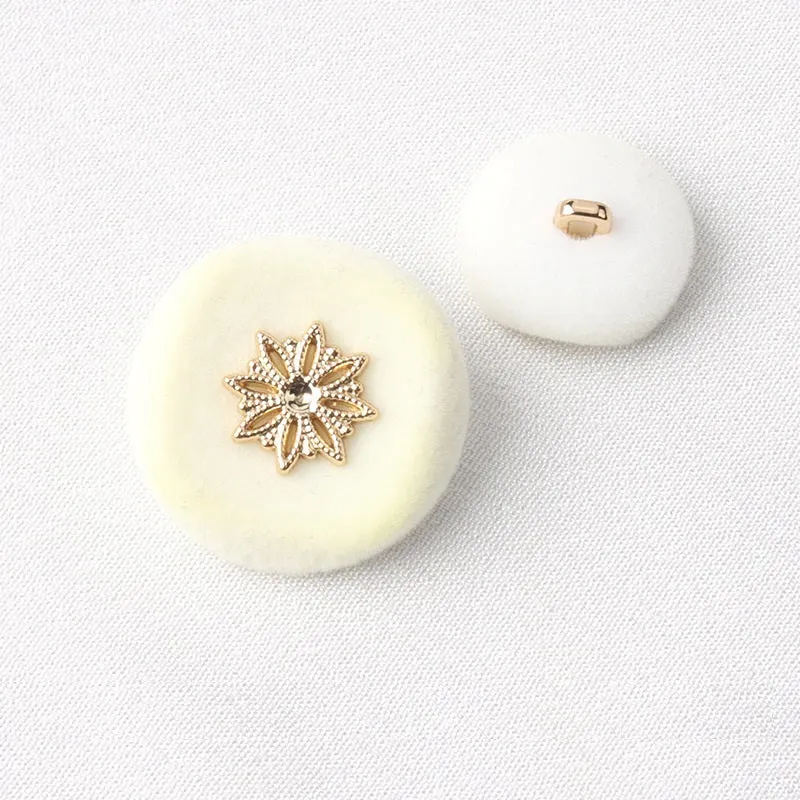 Metal Resin Flocked Combination Hand-Sewn Coat Buttons 6pcs
