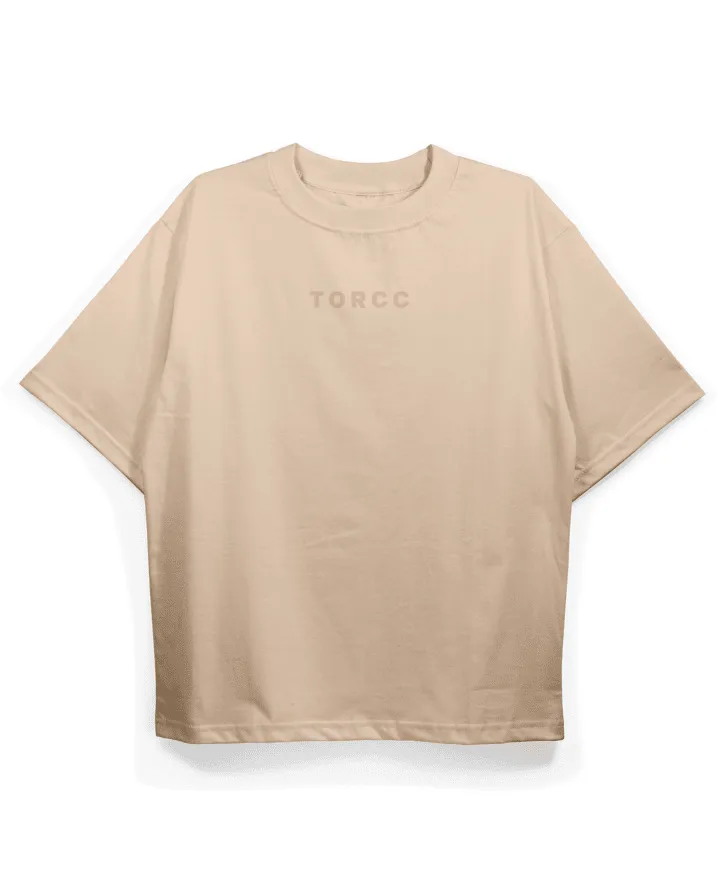 Minimal Beige Drop Shoulder T-shirt - WAREHOUSE SALE