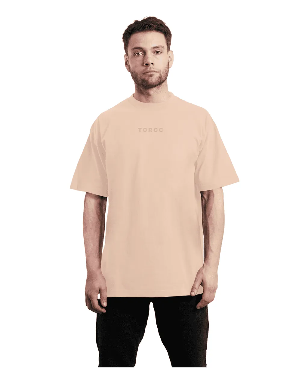 Minimal Beige Drop Shoulder T-shirt - WAREHOUSE SALE