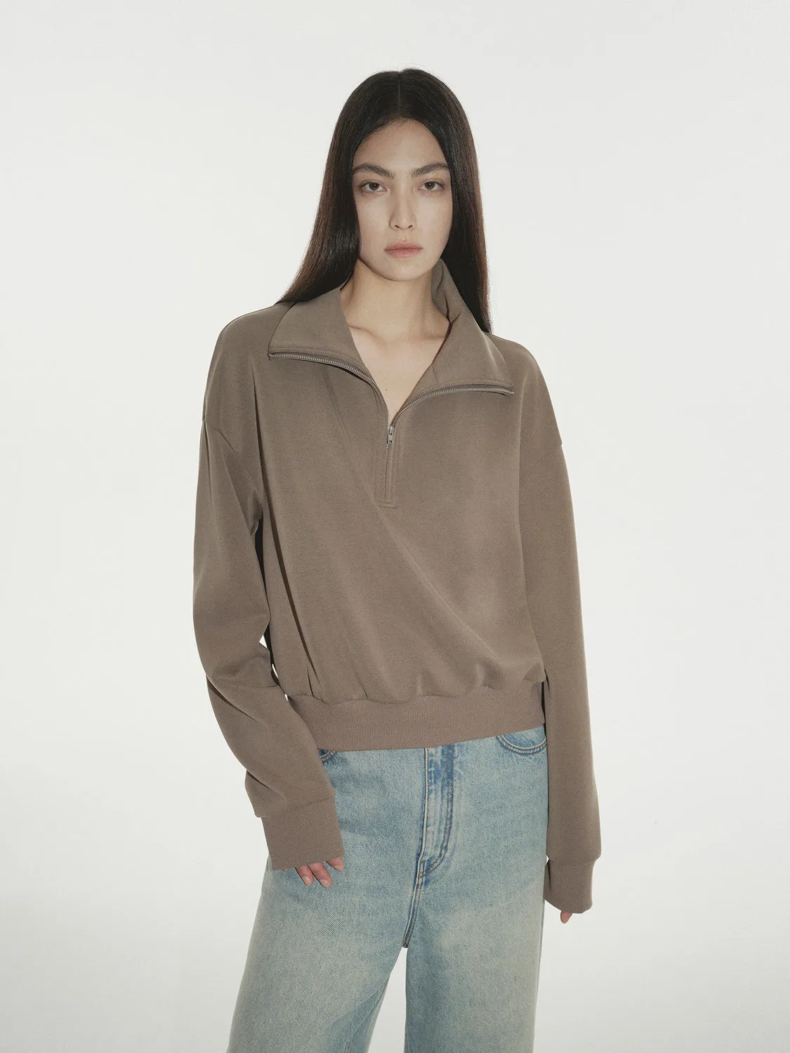 Minimalist Zip-Up Sweatshirt