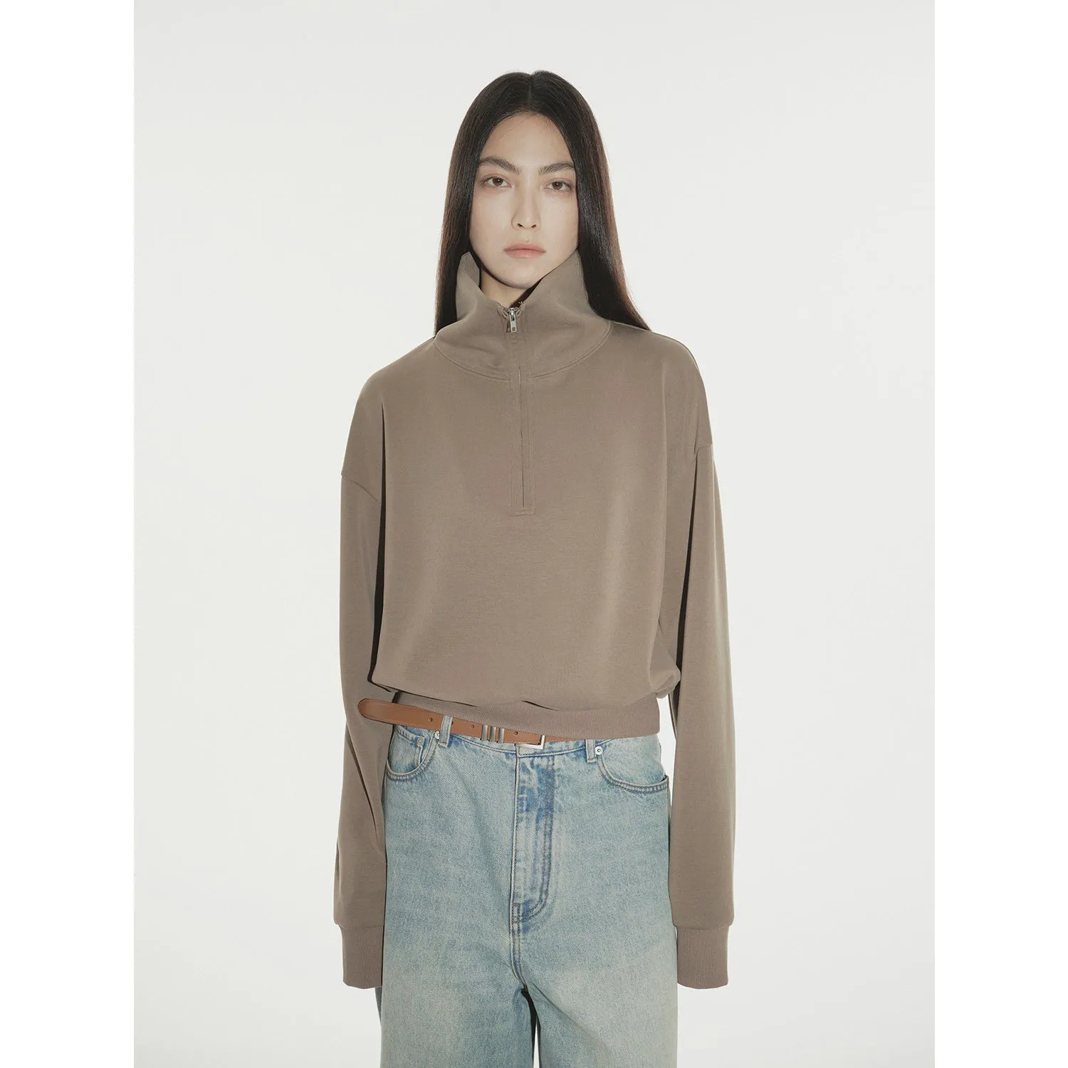 Minimalist Zip-Up Sweatshirt