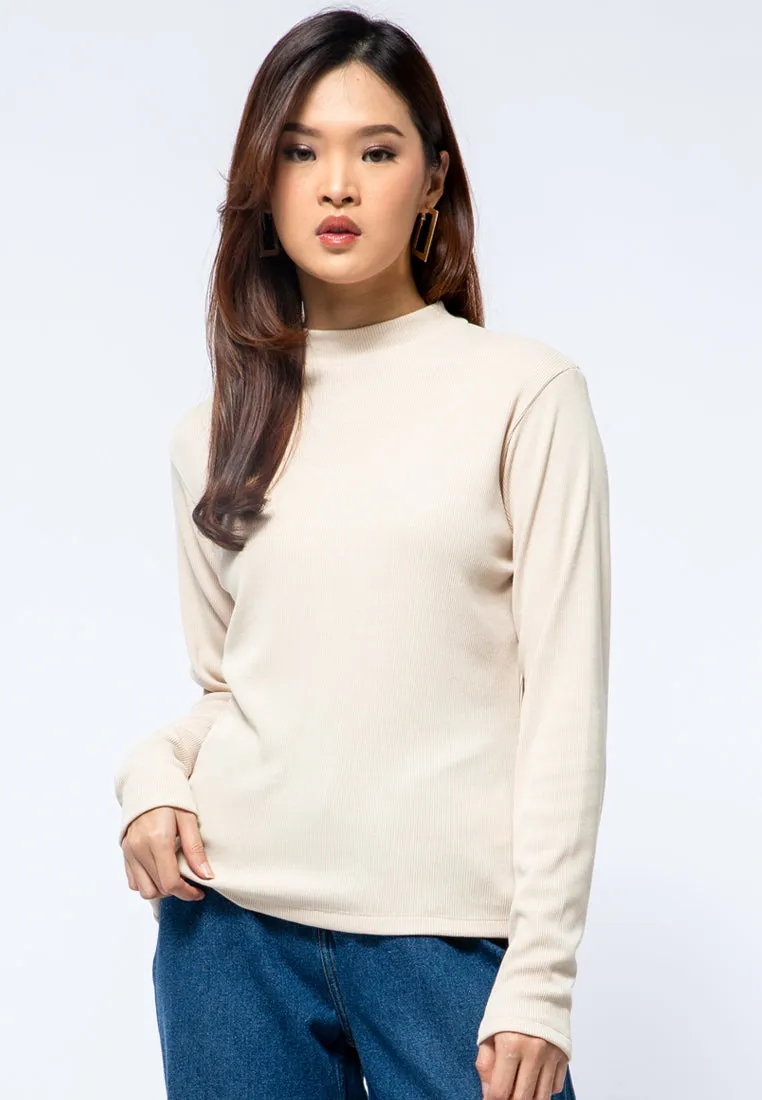 Mock Neck Long Sleeve T-shirt