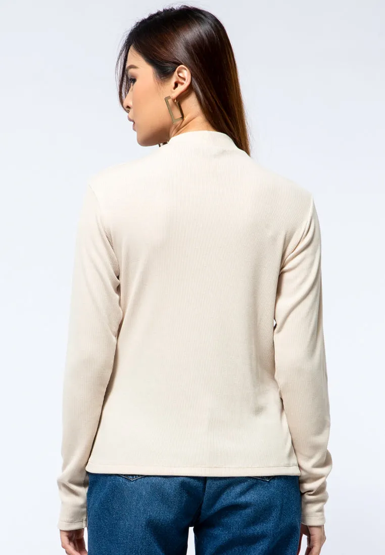 Mock Neck Long Sleeve T-shirt