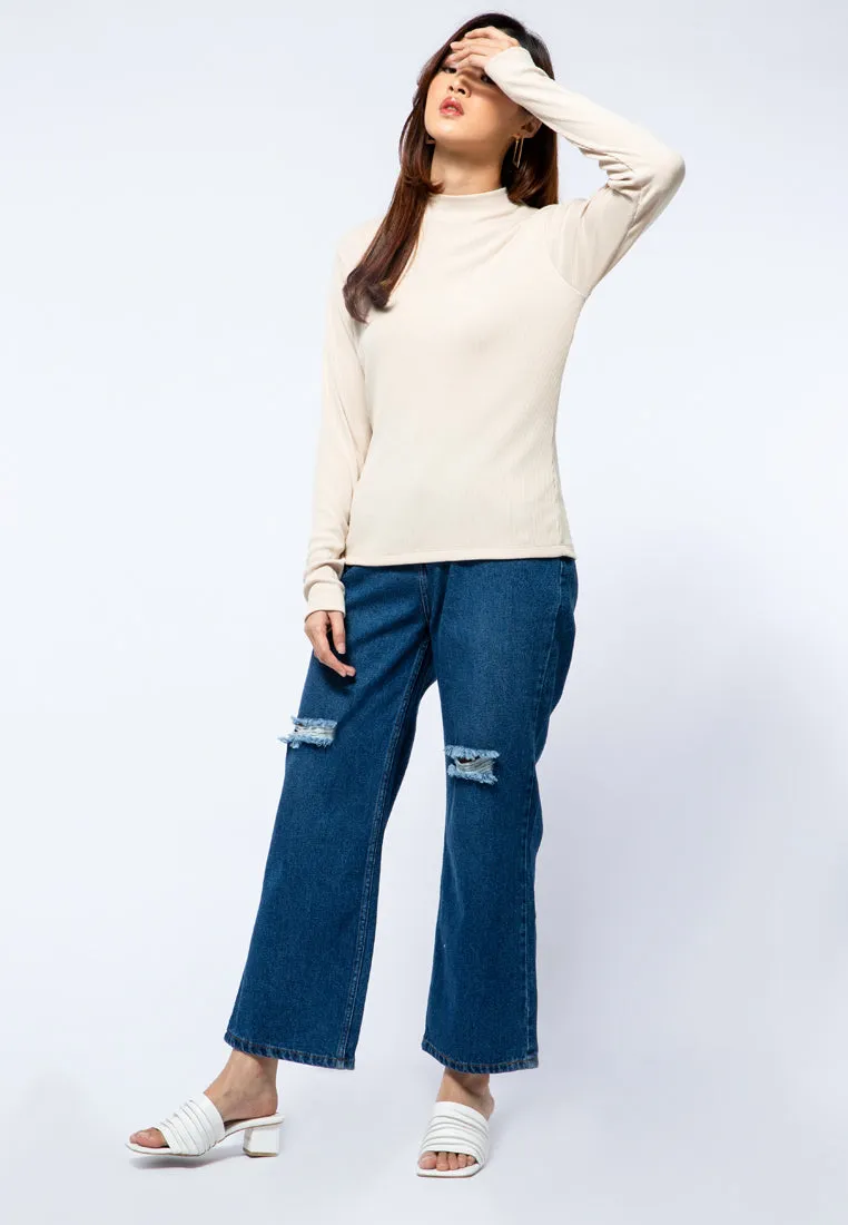 Mock Neck Long Sleeve T-shirt