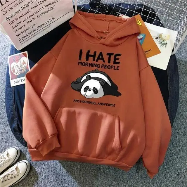 Modern Print New Women's Sweatshirt Warm Vintage Pullover For Woman Fashion Round Neck Hoodie Female Casual Loose Round Neck Cute Print Fashion Long-Sleeved Sweatshirt Pullover Hoodie