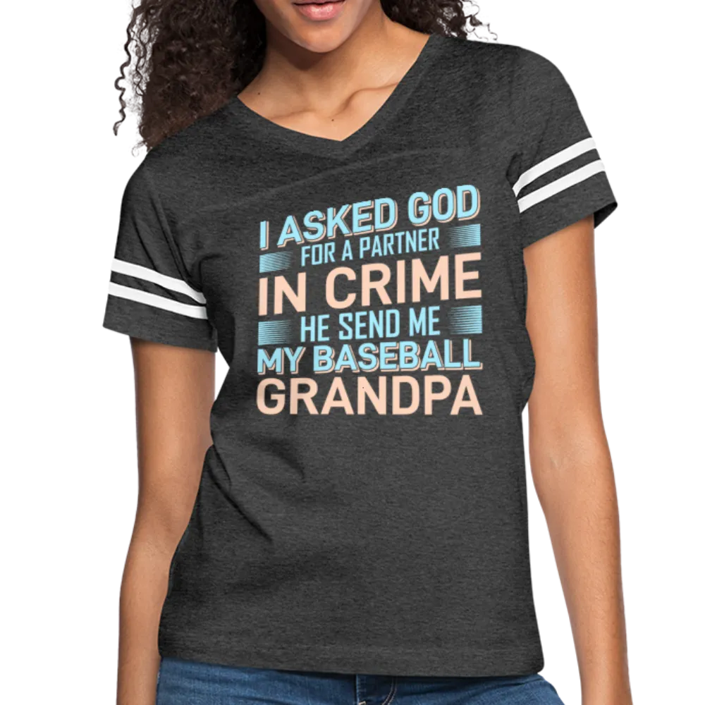MY BASEBALL GRANDPA Women’s Vintage Sport T-Shirt