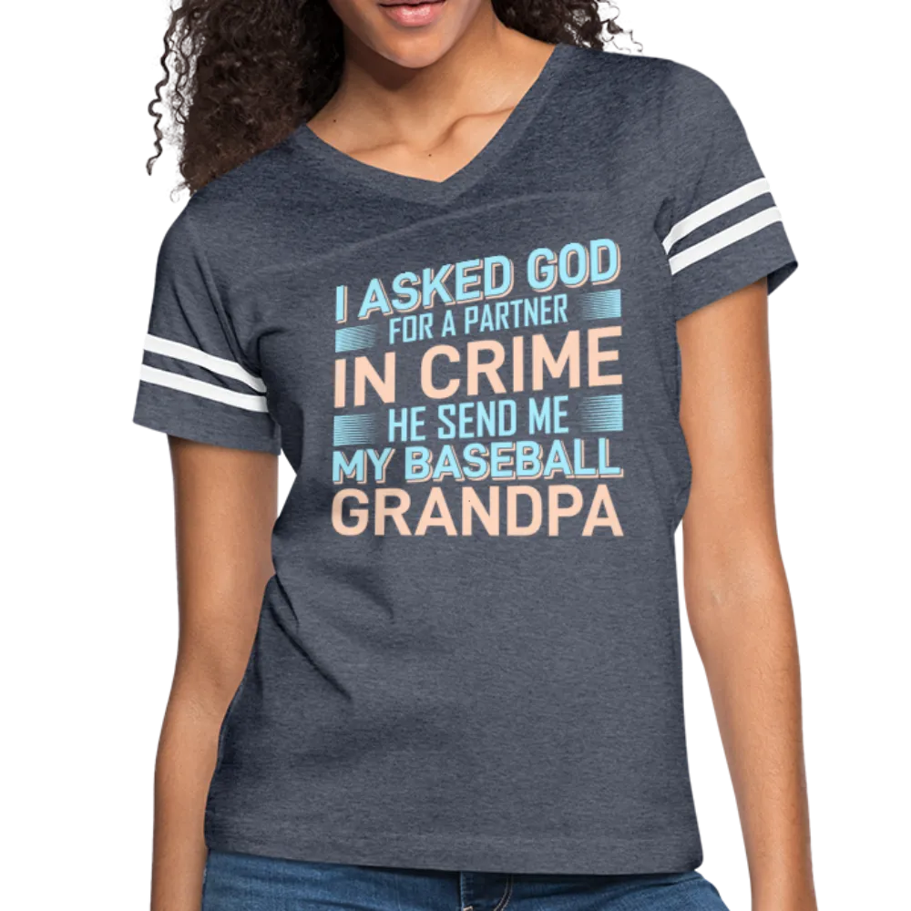 MY BASEBALL GRANDPA Women’s Vintage Sport T-Shirt