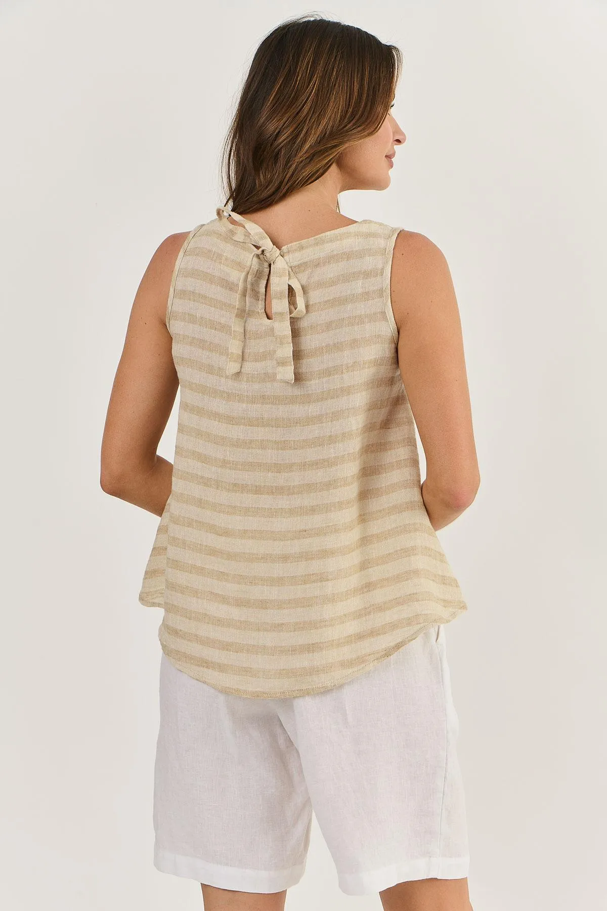 Naturals by O&J Sleeveless Linen Top Wafer