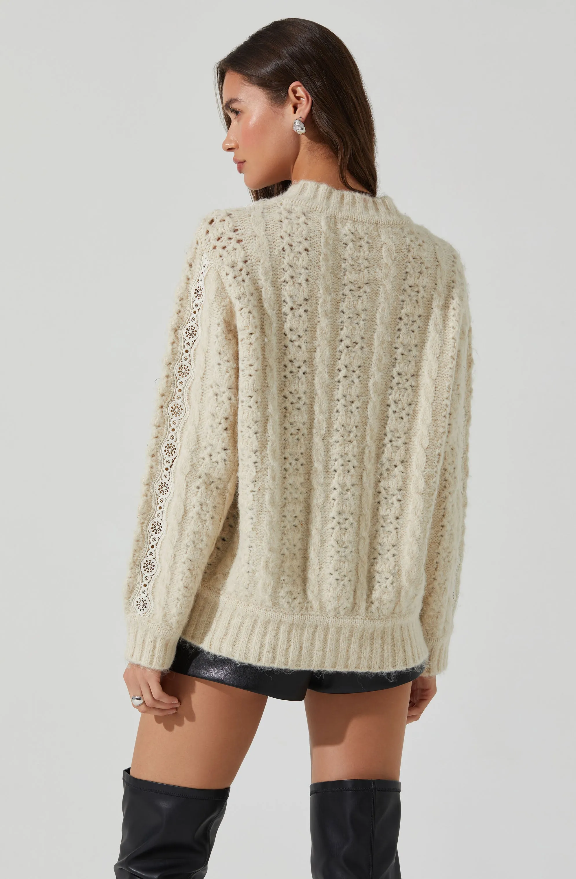 Nesmarie Lace Embellished Cardigan