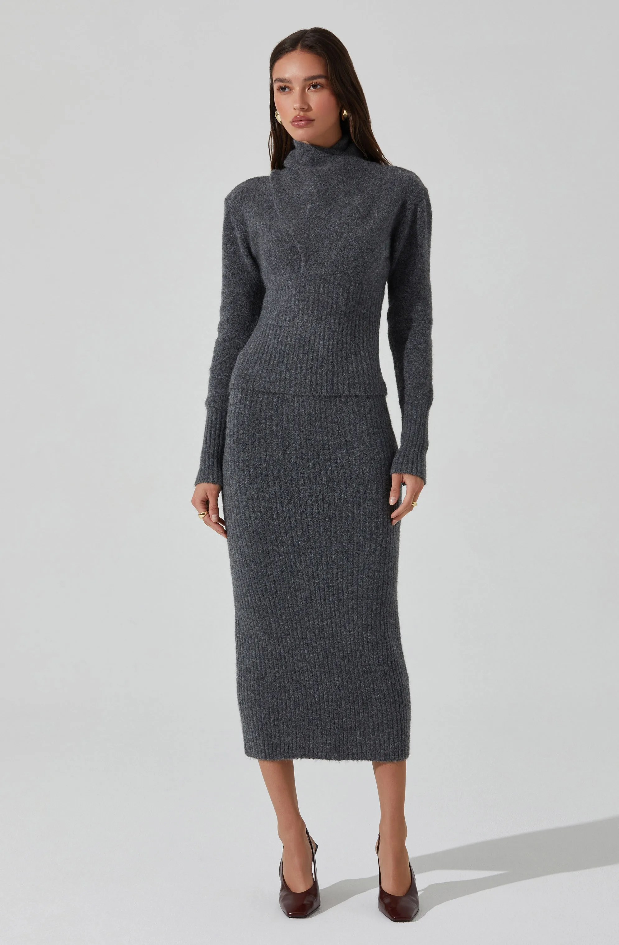 Neve High Neck Crossover Sweater