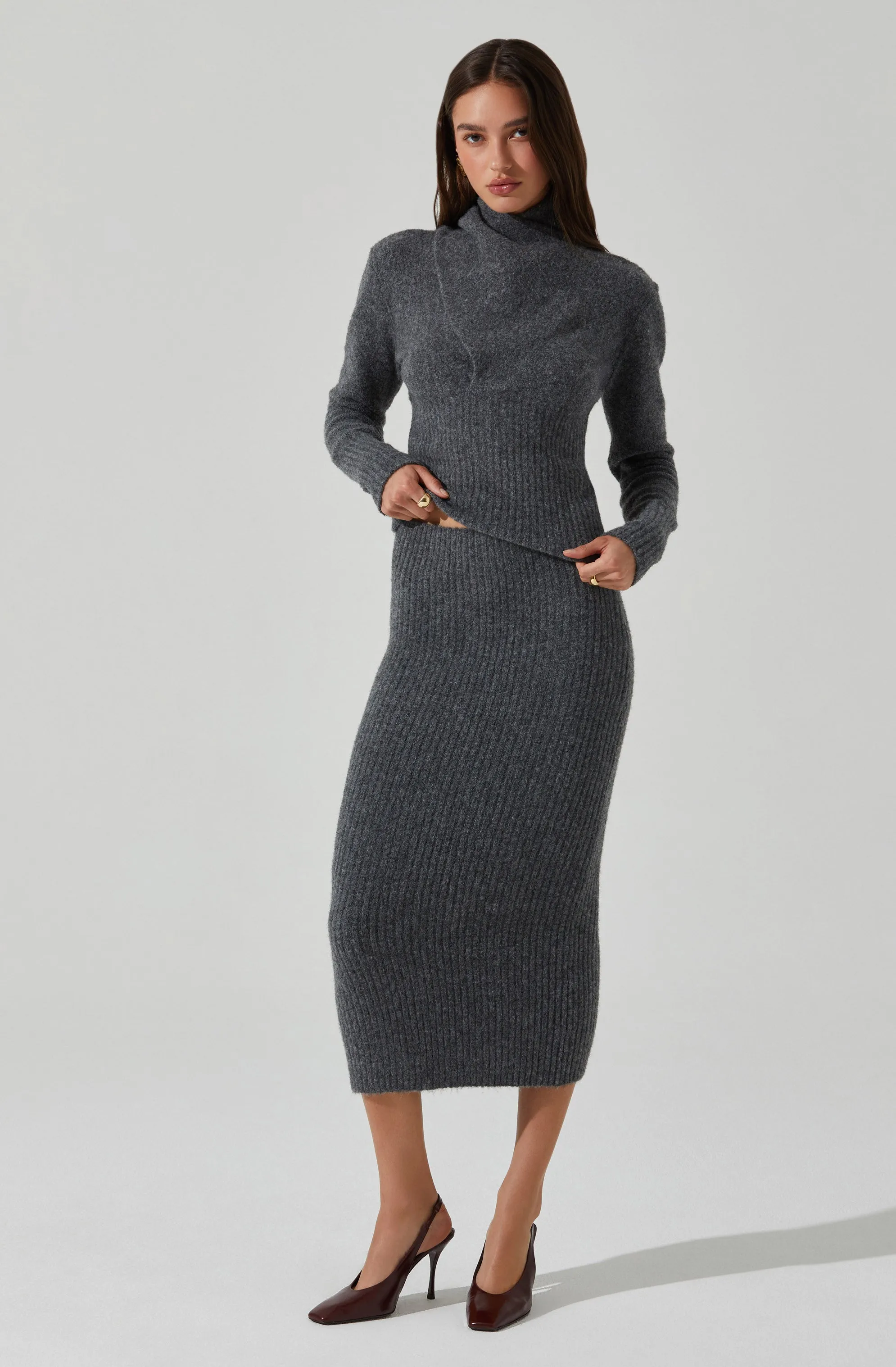 Neve High Neck Crossover Sweater