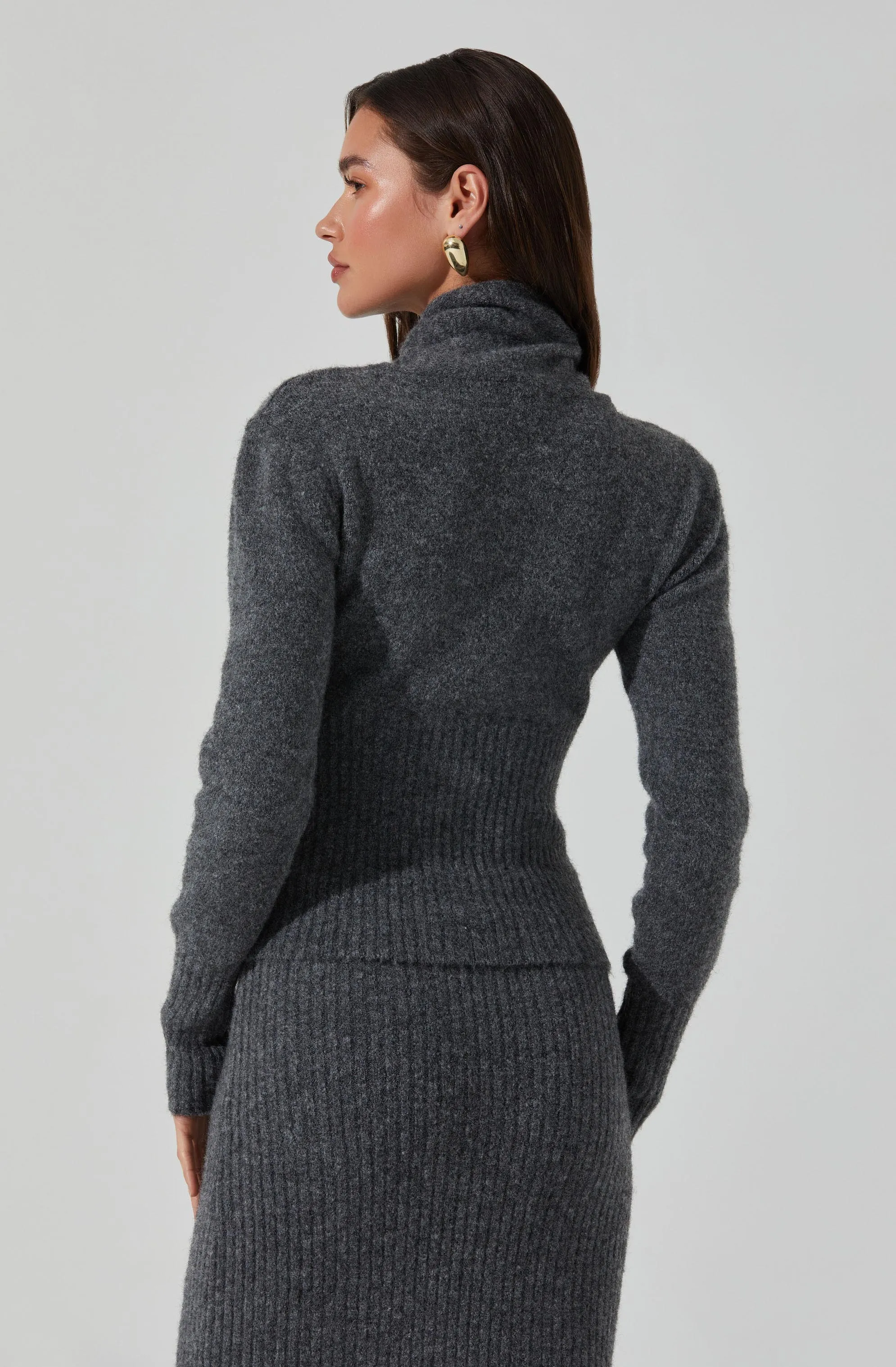 Neve High Neck Crossover Sweater