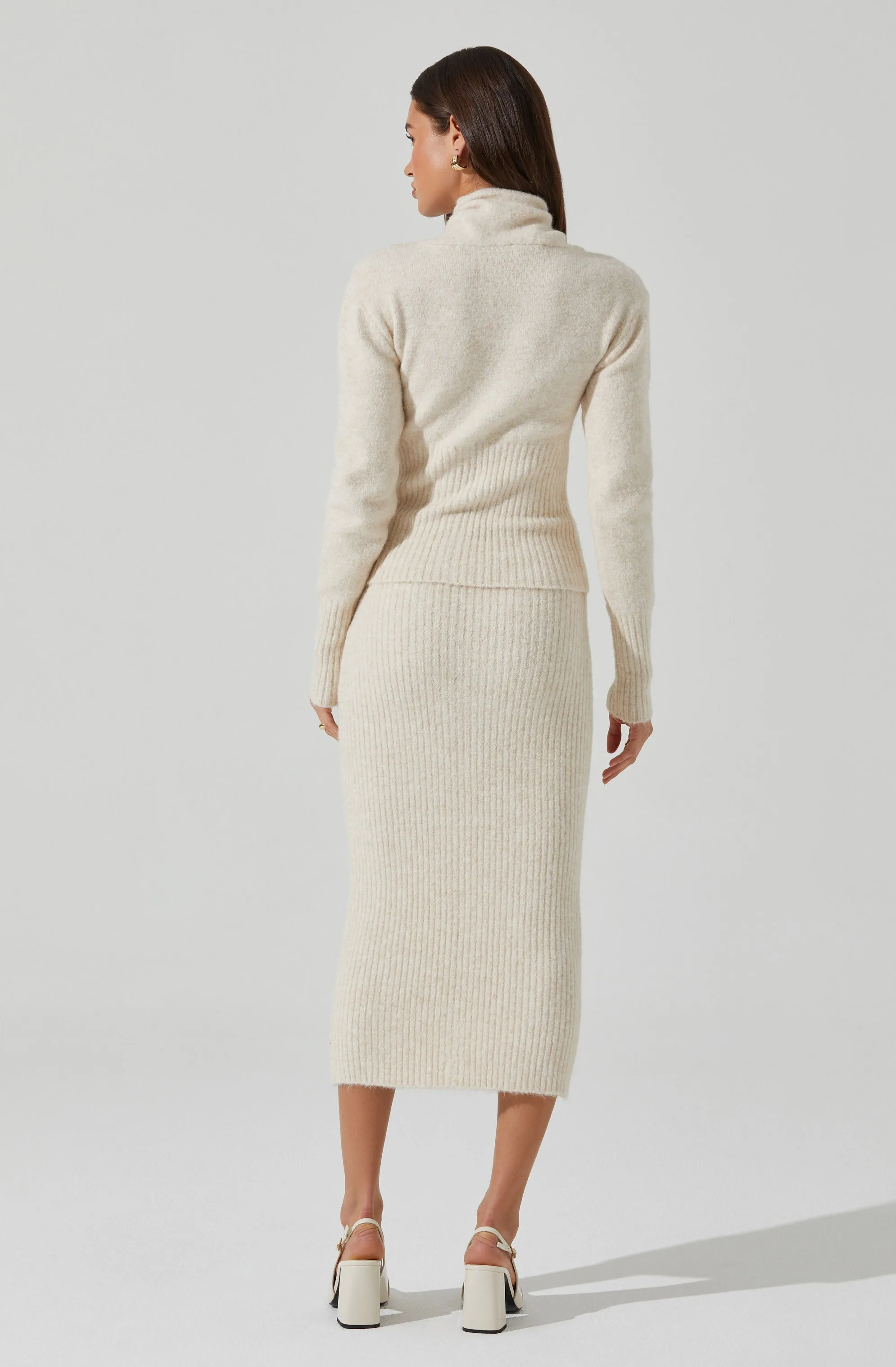 Neve High Neck Crossover Sweater