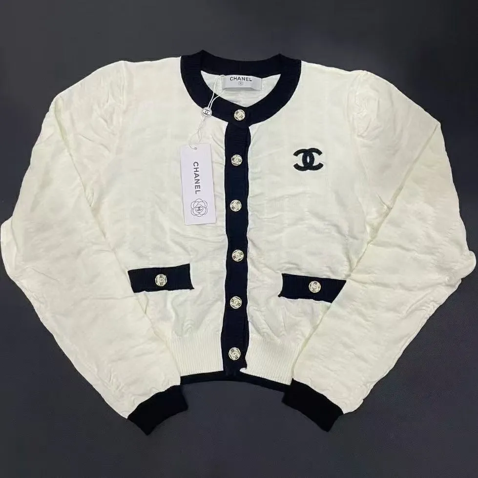 New Embroidered Logo Knit Cardigan