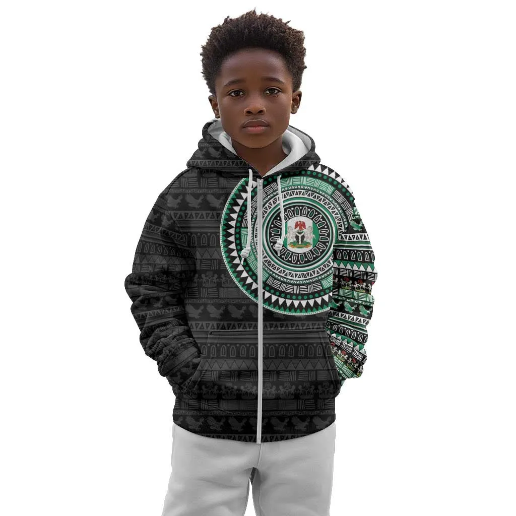 Nigeria African Tribal Pattern Kid Hoodie Chest Arm Tattoo LT15