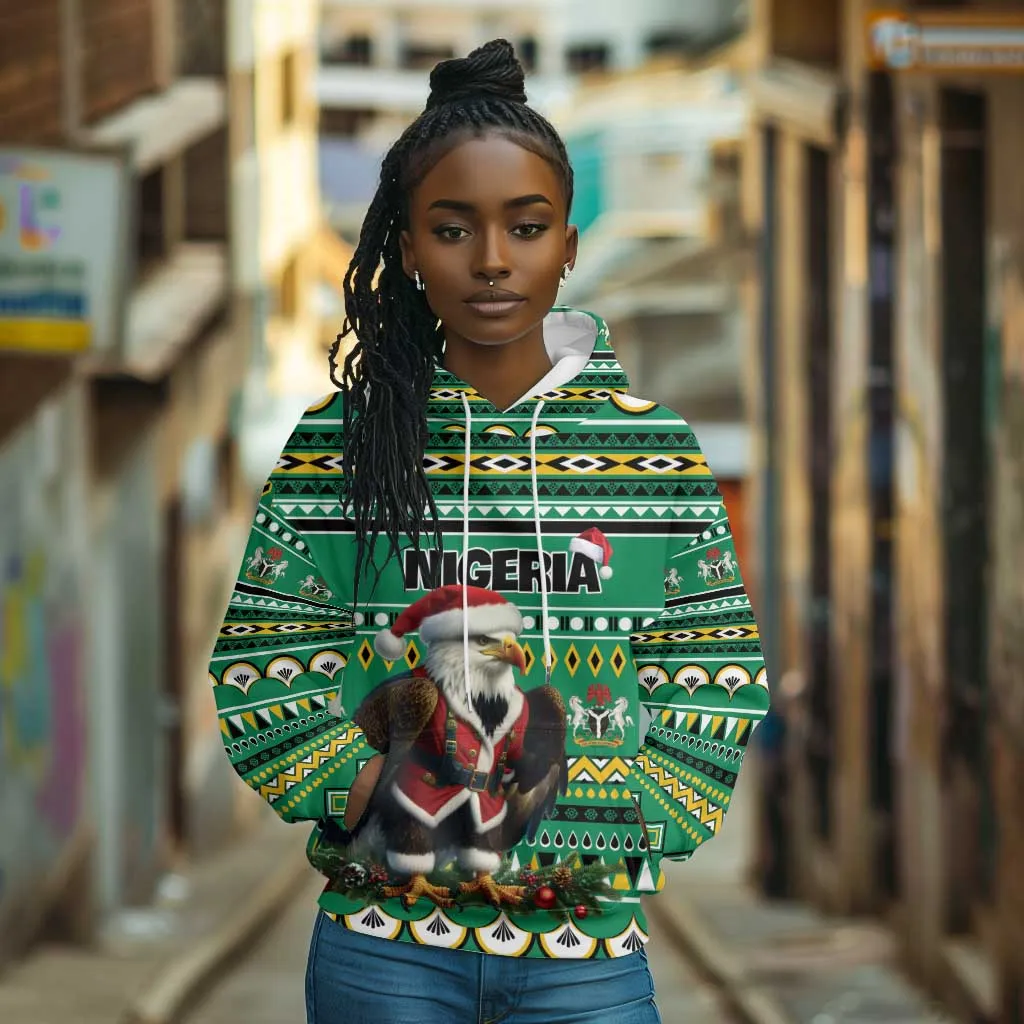 Nigeria Christmas Hoodie Eagle Santa - African Pattern LT01