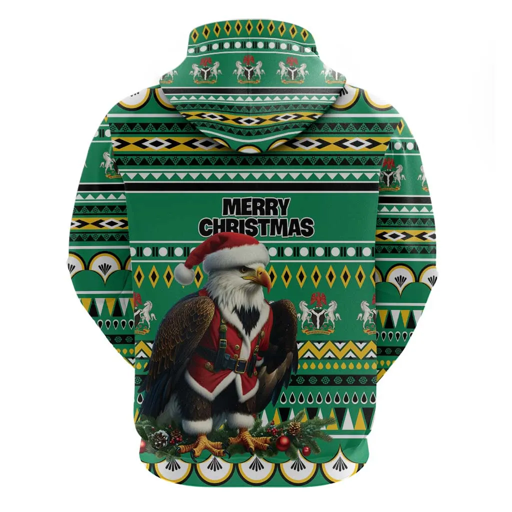 Nigeria Christmas Hoodie Eagle Santa - African Pattern LT01