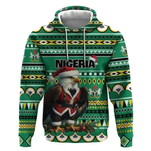 Nigeria Christmas Hoodie Eagle Santa - African Pattern LT01