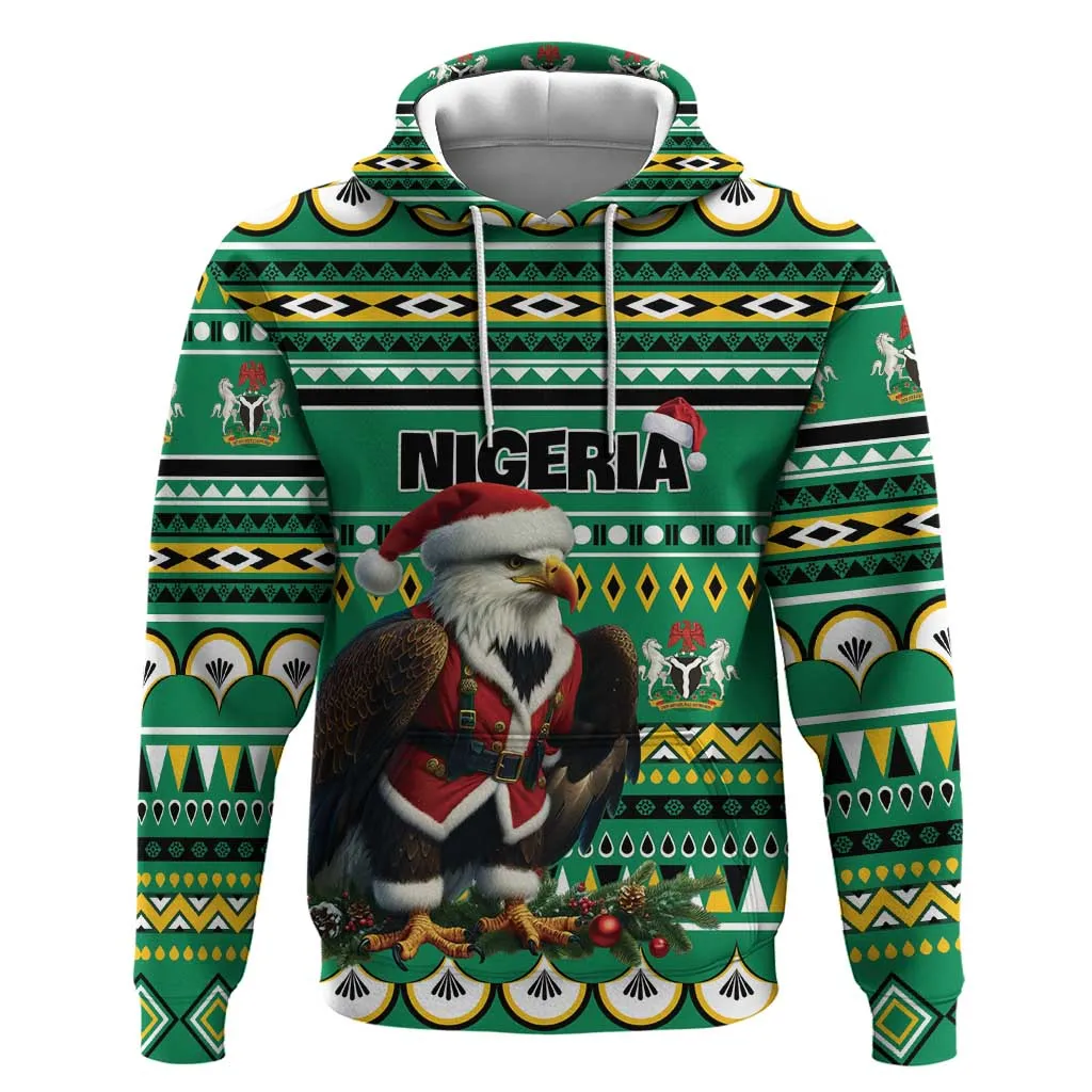 Nigeria Christmas Hoodie Eagle Santa - African Pattern LT01