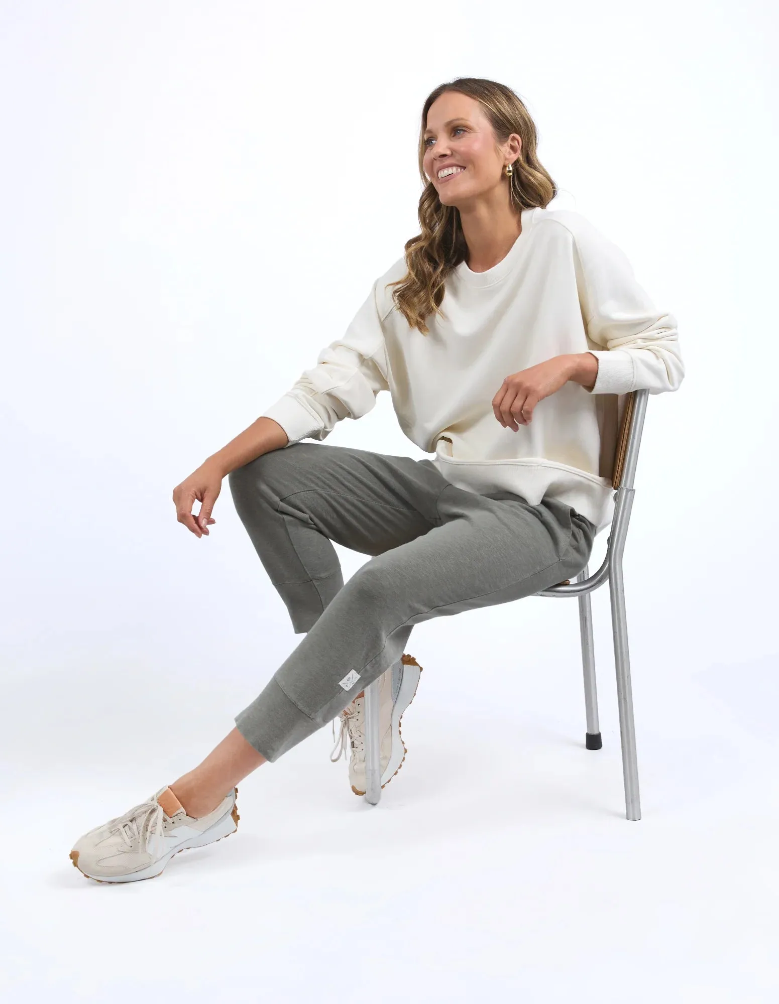 Nina Fleece Crew – Pearl