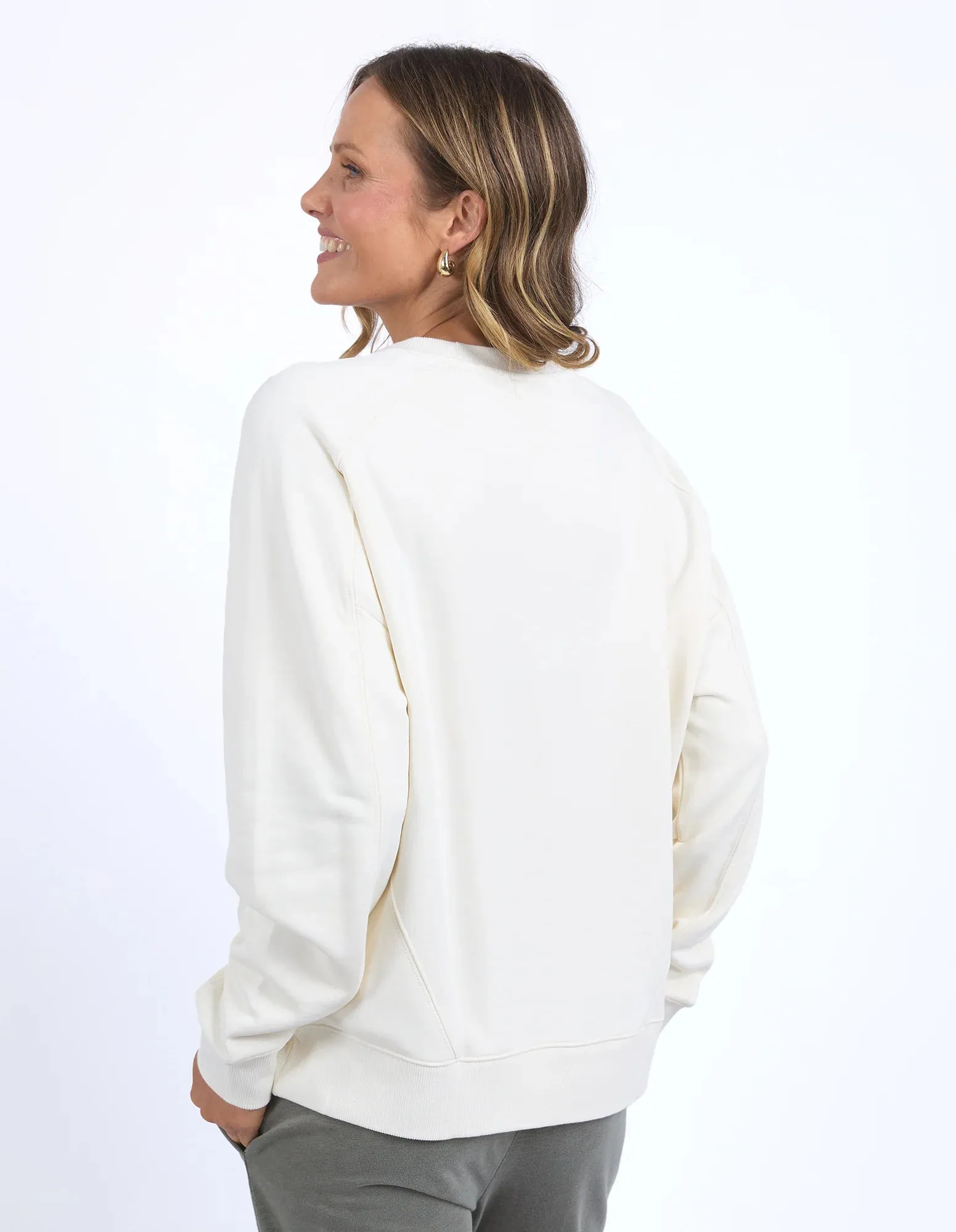 Nina Fleece Crew – Pearl