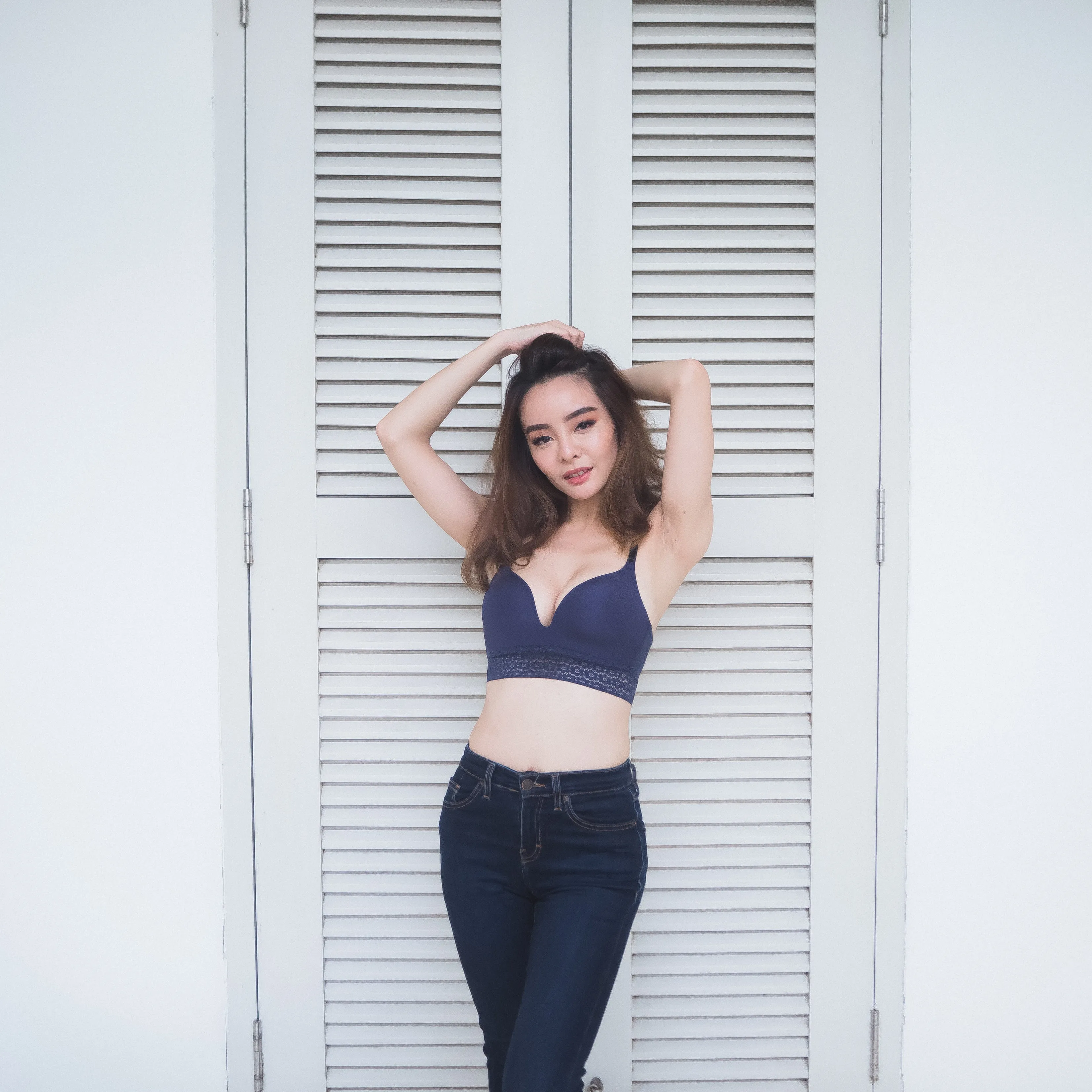 No-Wire Everyday Ultra Comfort Lace Trim T-Shirt Bra V2.0 in Twilight Blue (Size M & L Only)