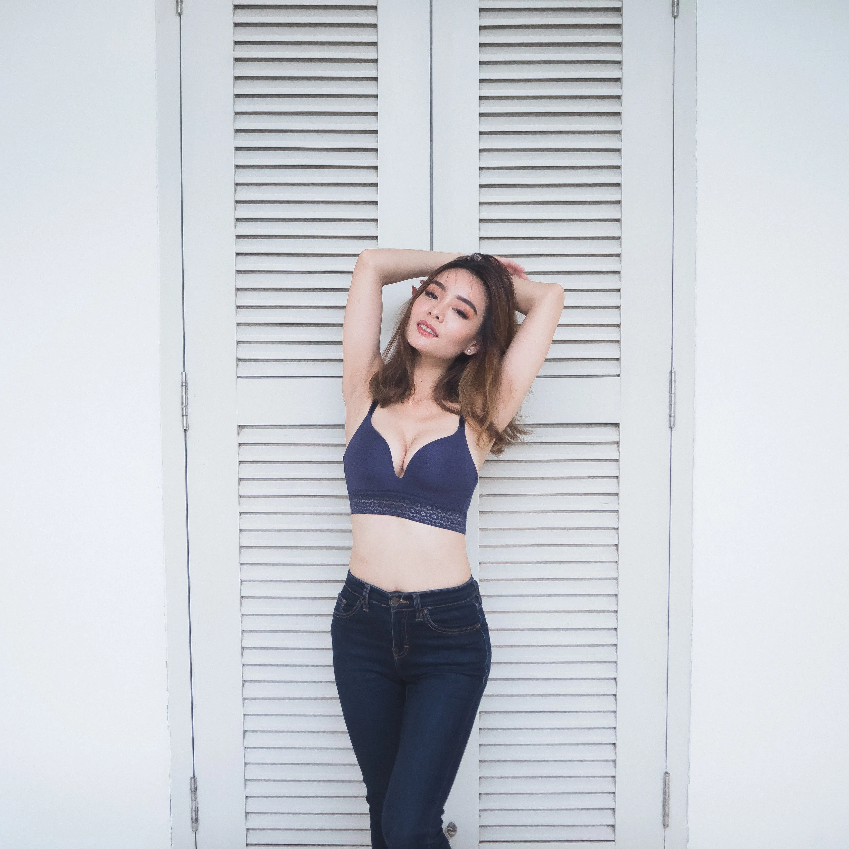 No-Wire Everyday Ultra Comfort Lace Trim T-Shirt Bra V2.0 in Twilight Blue (Size M & L Only)