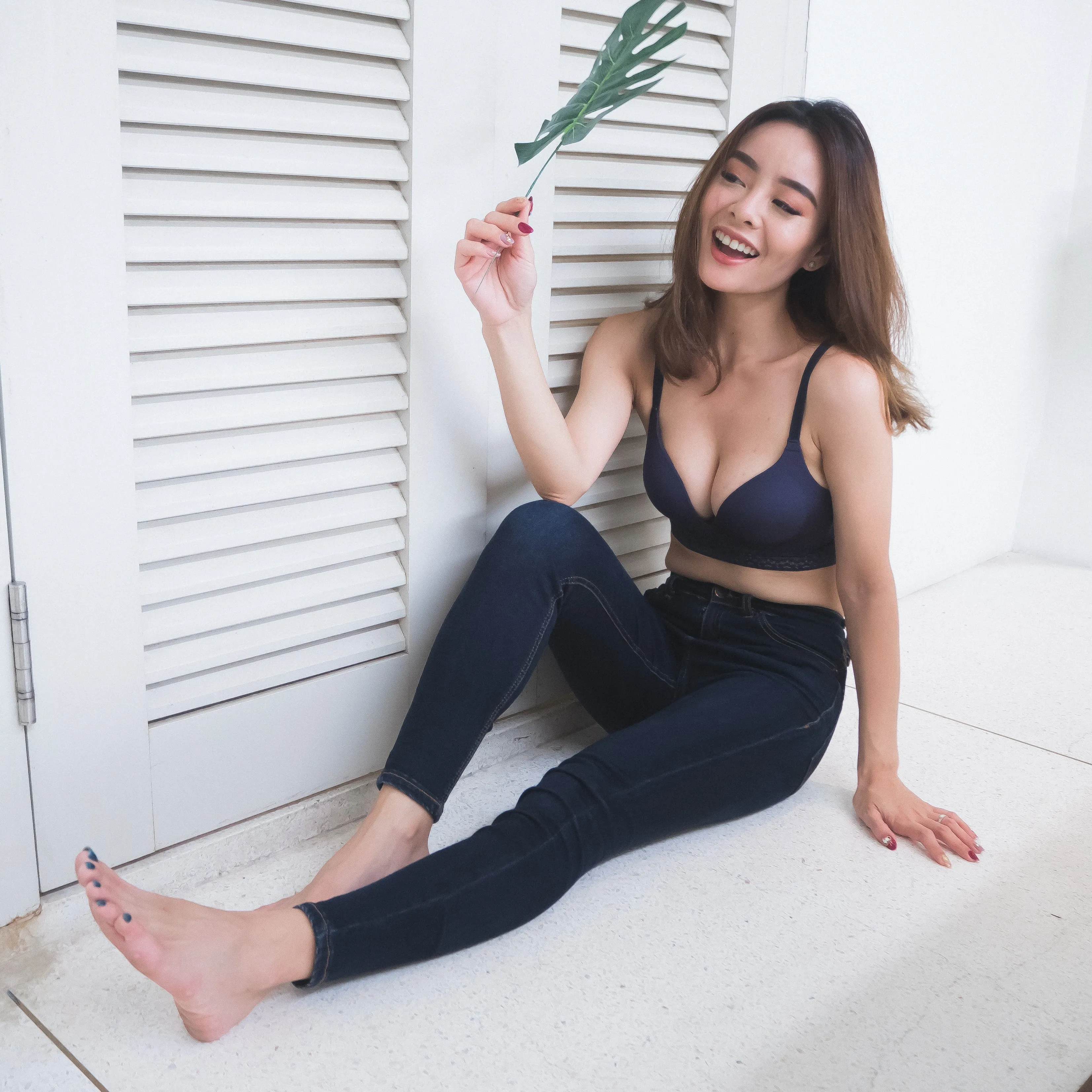No-Wire Everyday Ultra Comfort Lace Trim T-Shirt Bra V2.0 in Twilight Blue (Size M & L Only)