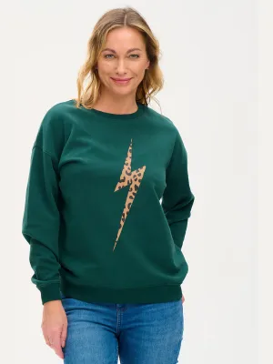 Noah Sweatshirt - DARK GREEN/WILD LIGHTNING