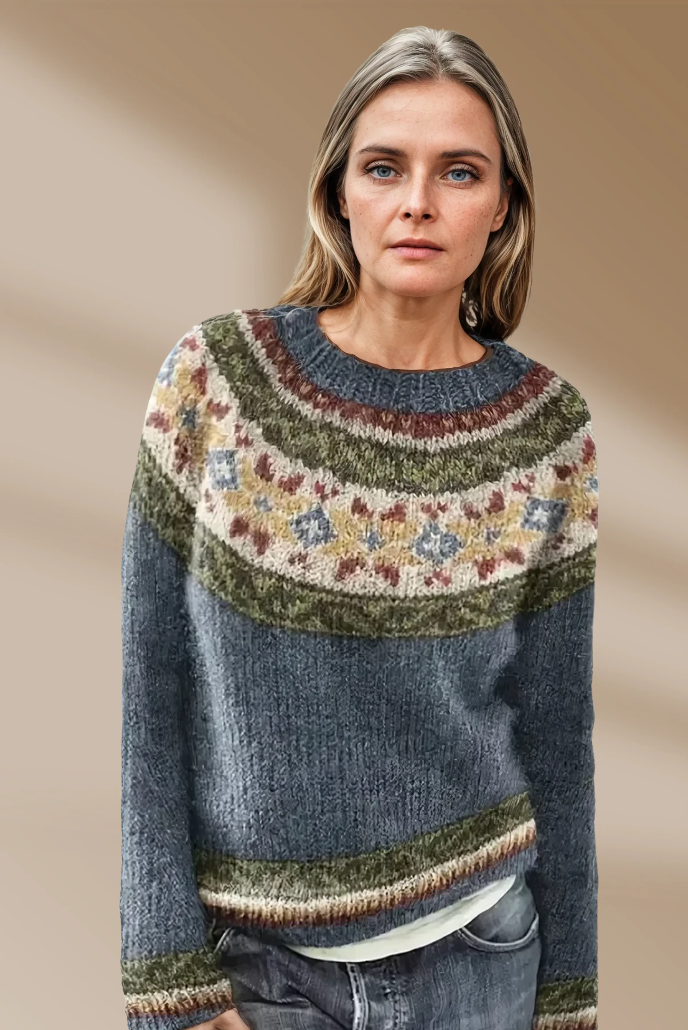 Nocturne - Cozy Knitted Nordic Patterns Sweater for Woman